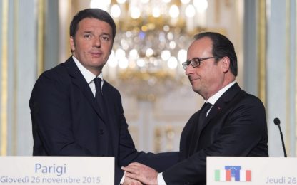 Renzi a Parigi da Hollande: serve coalizione più ampia contro l’Isis