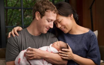 Zuckerberg diventa papà. E annuncia: donerò il 99% delle azioni
