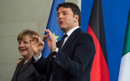 Renzi vede Merkel: "Non siamo d'accordo su tutto, ma siamo uniti"