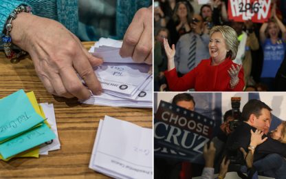 Iowa: Cruz batte Trump, Clinton vince di stretta misura su Sanders