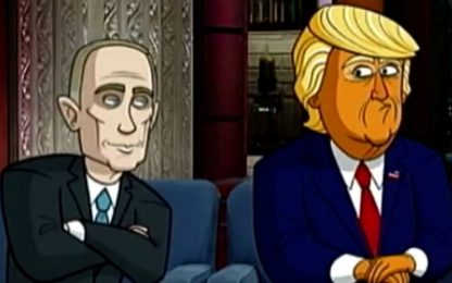 Usa, Donald Trump diventa un cartone animato con Vladimir Putin
