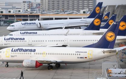 Lufthansa, piloti di nuovo in sciopero per due giorni