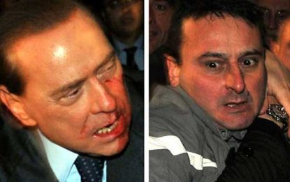 Berlusconi colpito al volto dopo il comizio a Milano