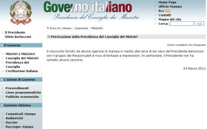 Palazzo Chigi smentisce: Berlusconi non ha cantato canzoni