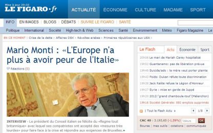 Monti: "L'Europa non deve più avere paura dell'Italia"