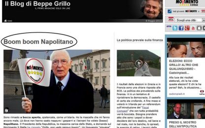 Napolitano: "Grillo? Nessun boom". La replica: "Vola basso"