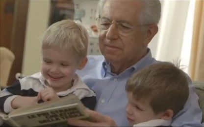 Spot elettorali, Monti in salotto coi suoi nipoti