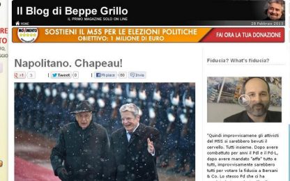 Beppe Grillo loda Napolitano: "Chapeau"