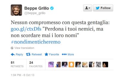 #NonDimenticheremo, l'hashtag di Grillo diventa conteso