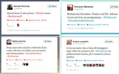 Berlusconi, i messaggi su Twitter nel giorno della decadenza