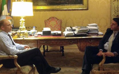 Incontro tra Letta e Renzi: "Lavoreremo bene insieme"