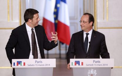Parigi, Hollande e Renzi: "Insieme per una nuova Europa"