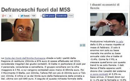 M5S, Grillo sospende un consigliere regionale emiliano