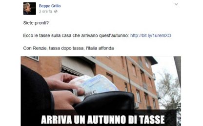 Grillo attacca: "Tassa dopo tassa Renzi affonda l'Italia"