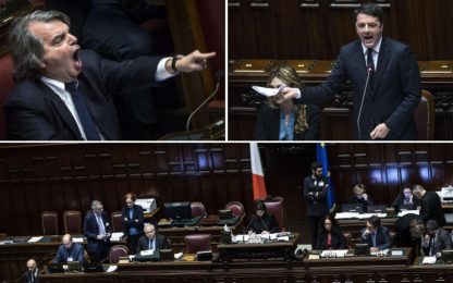 Camera, scontro tra Renzi e Brunetta. Premier: "Onorevole torni in sé"