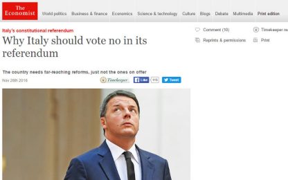 Referendum, l'Economist: "Perché l'Italia dovrebbe votare no"