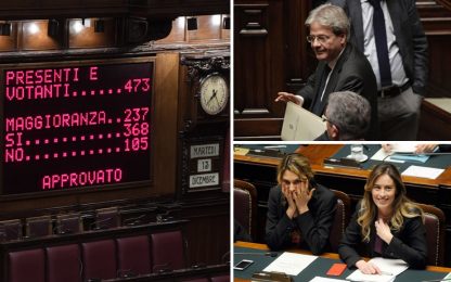 Il governo Gentiloni ottiene la fiducia della Camera con 368 sì