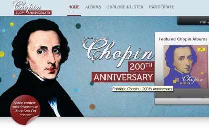 Le note di Chopin risuonano via web. E gratis