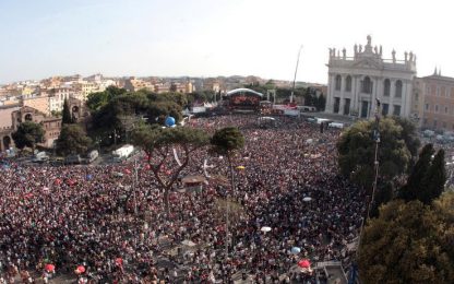 Satira, rock, inni per l’Italia: ecco l’altra piazza di Roma