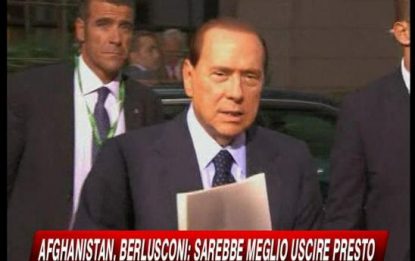 Afghanistan, Berlusconi: sarebbe essenziale uscire presto