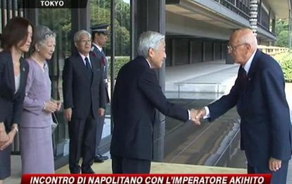 Giappone, Napolitano incontra l'imperatore Akihito