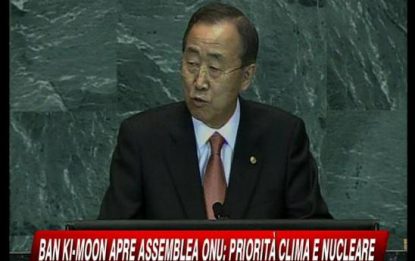 Onu, Ban Ki-moon: "Priorità clima e disarmo nucleare"