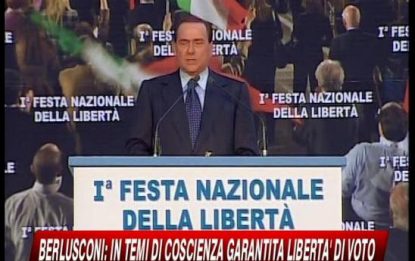 Berlusconi: in temi di coscienza libertà di voto