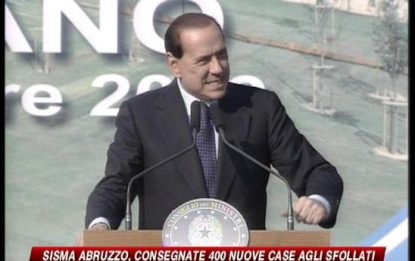 Abruzzo, Berlusconi: lo Stato c'è