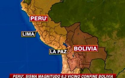 Trema il Perù per un sisma magnitudo 6,3