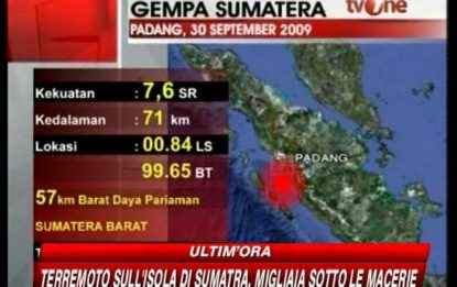 Terremoto Indonesia, 75 morti. Migliaia sotto le macerie