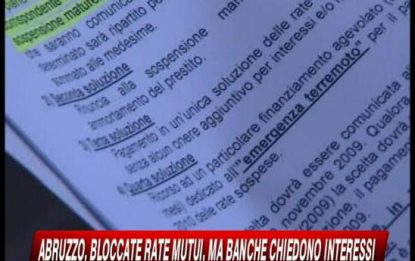Abruzzo, le banche chiedono gli interessi agli sfollati