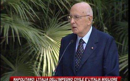 Napolitano: "L'Italia migliore è quella dell'impegno civile"