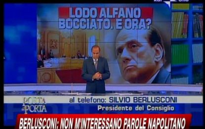 Lodo Alfano illegittimo, Berlusconi contro il Colle