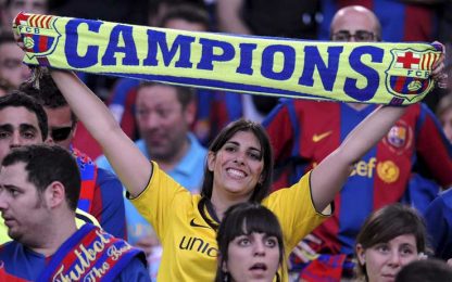 Facce da Champions, i tifosi di Barça e Manchester a Roma