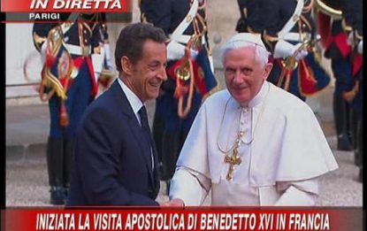 Francia, Benedetto XVI incontra il presidente Sarkozy