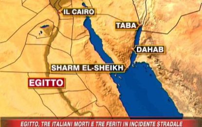 Egitto, 3 italiani morti e 3 feriti in un incidente stradale
