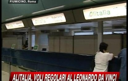 Alitalia, voli regolari a Fiumicino