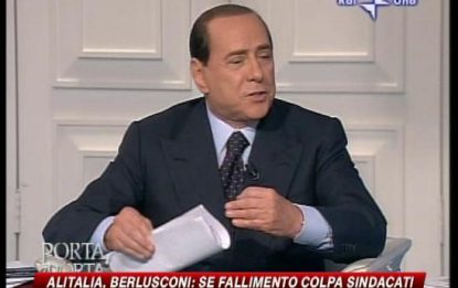 Alitalia, Berlusconi: L'unica alternativa è il fallimento
