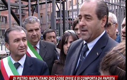 Di Pietro: Napolitano si comporta da papista