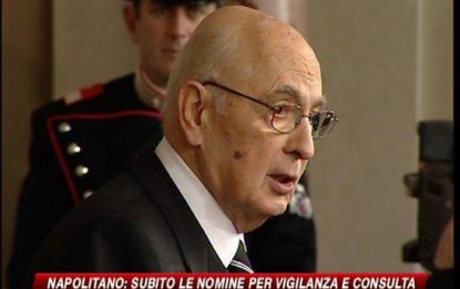 Commissione vigilanza e Consulta, Napolitano: Subito nomine