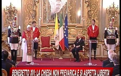 Il Papa al Quirinale. Benedetto XVI ricevuto da Napolitano