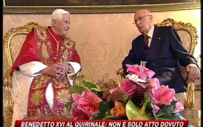 Visita del Papa da Napolitano, forte richiamo alla fede