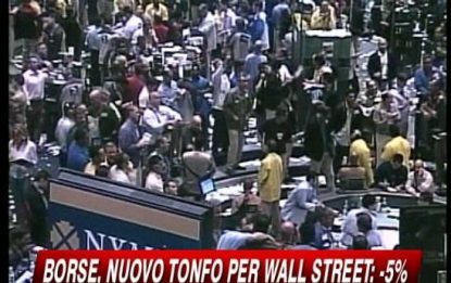 Crisi de mercati, nuovo tonfo a Wall Street