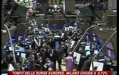 Tonfo delle Borse europee, Milano chiude a -5,72 per cento