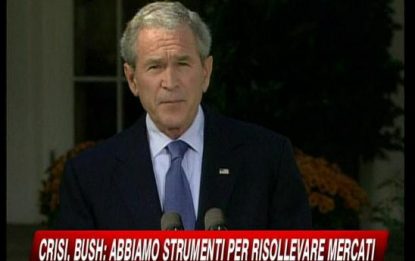 Bush prova a rassicurare gli Usa ma Wall Street crolla
