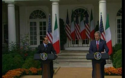 Crisi, Bush e Berlusconi: azione concorde Usa-Ue