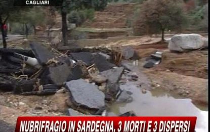 La Sardegna conta vittime e danni. Tre morti e tre dispersi