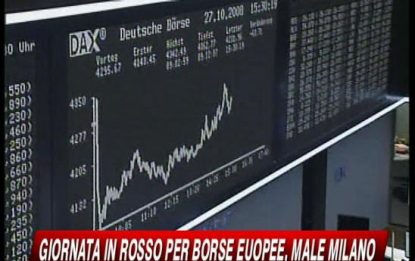 Borse europee in calo, Milano cede il 3,5 per cento