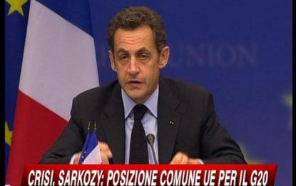 Consiglio europeo, Sarkozy: c'è una linea comune per il G20