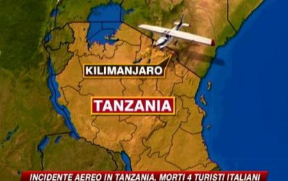Incidente aereo in Tanzania, morti 4 turisti italiani